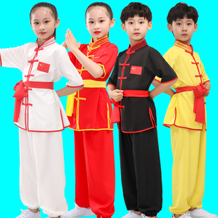 武术服装儿童短袖训练功服男女童演出中国风小学生幼儿园太极表演