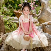 花神超仙连衣裙宝宝中国风襦裙儿童仙气古装 短袖 薄款 女童汉服夏季