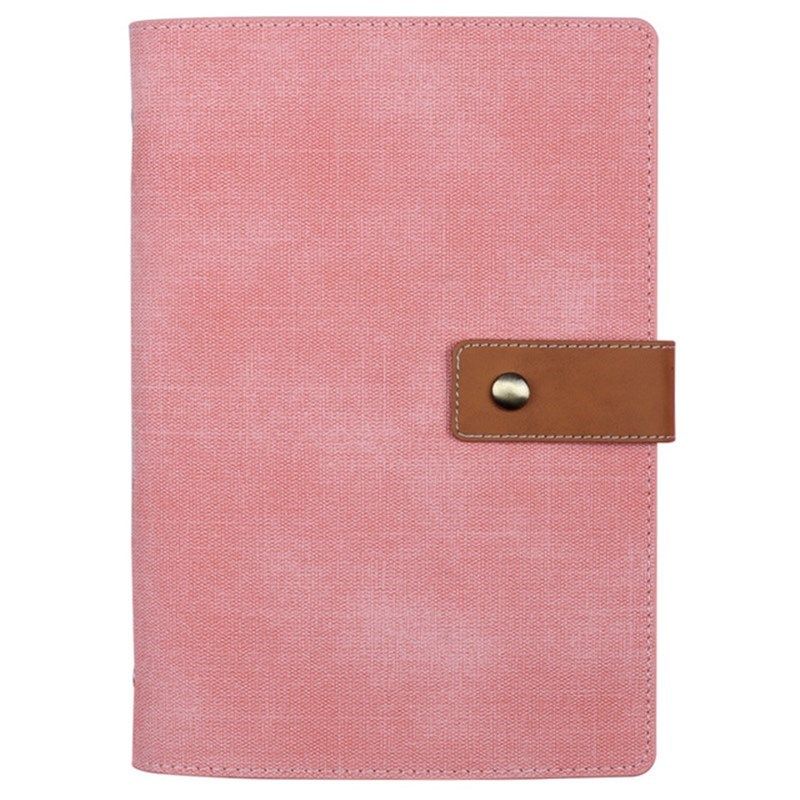 帆布高档商务皮面工作可拆卸活页本笔记本子L记事本定制可印logo