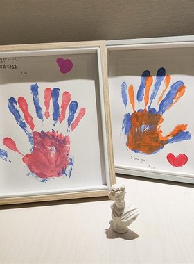 情侣手印相框可爱创意装饰恋爱小摆件高级氛围感打造送好男友