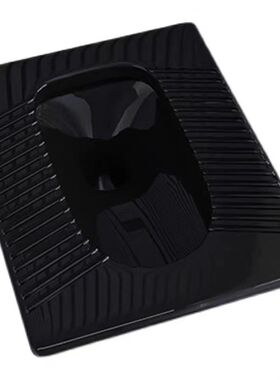 工程蹲便器蹲坑式 黑色工装带脚踏家用便盆大便器卫生间防臭