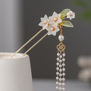 古风汉服簪子女童盘头发发簪儿童古装头饰中国风步摇流苏发钗发饰