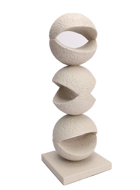 新中式创意连体球树脂摆件样板房售楼部简约软装饰品摆件