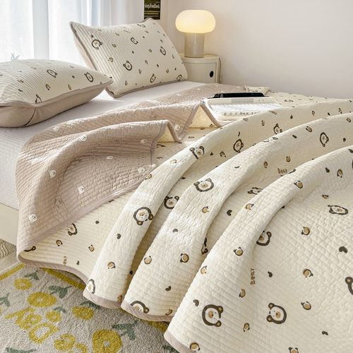 定制榻榻米床盖三件套双面纯棉水洗棉防滑绗缝全棉床单四季通用款