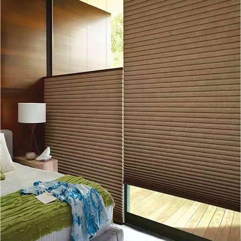 三鑫手动推拉无绳蜂巢帘儿童安全日夜风琴蜂窝遮阳隔音窗帘阳光房