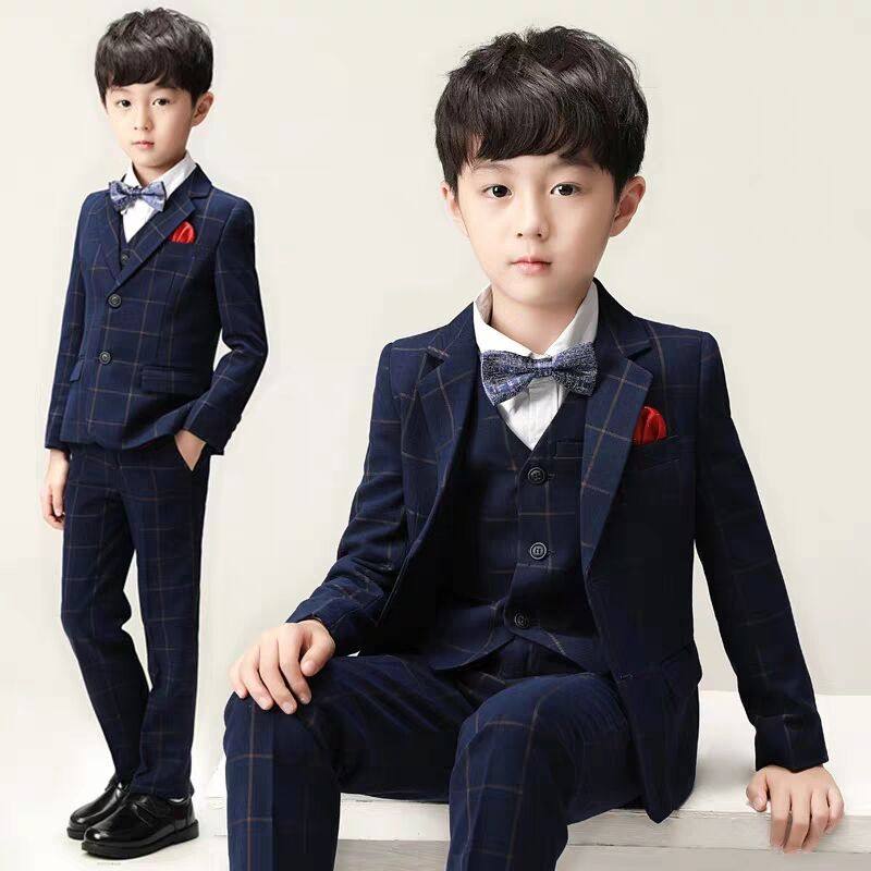 儿童西装套装男童礼服花童主持人王子钢琴服装演出英伦风加绒加厚