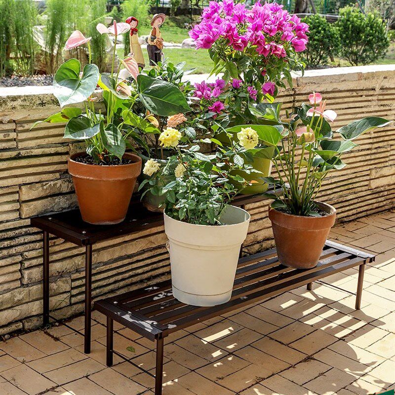 GREENLIFE铝合金花架子庭院园艺花卉高脚花板户外阳台阶梯式防锈