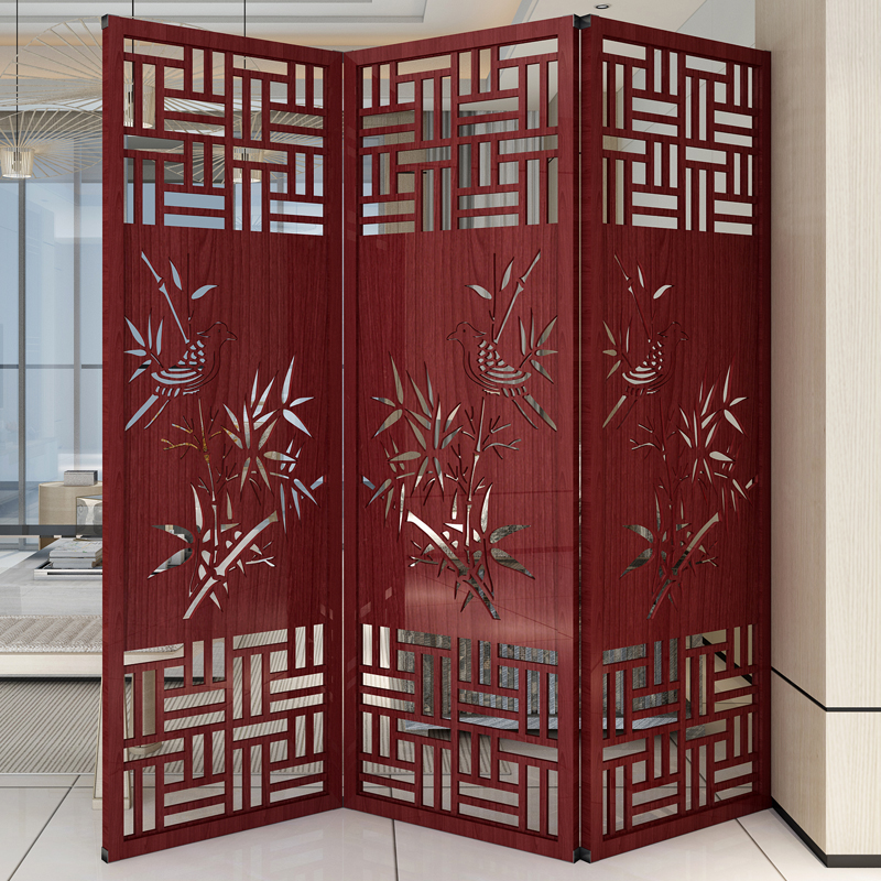 中式屏风隔断客厅小户型装饰餐厅进门入户窄玄关家用卧室遮挡