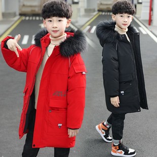 棉服羽绒棉冬装 洋气12岁中大童中长款 2025新款 男童棉衣加厚冬季