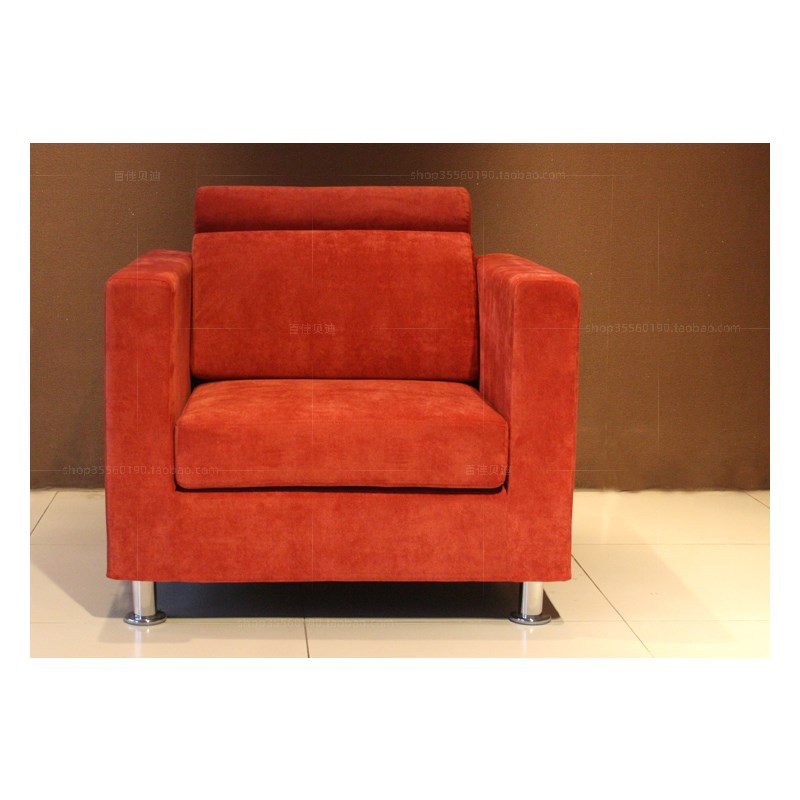小户型服装店接待室休息区办公室客厅红色双人布艺沙发多色可选