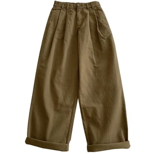 145xs小个子八分直筒工装裤长裤女春秋款高腰宽松阔腿九分休闲裤