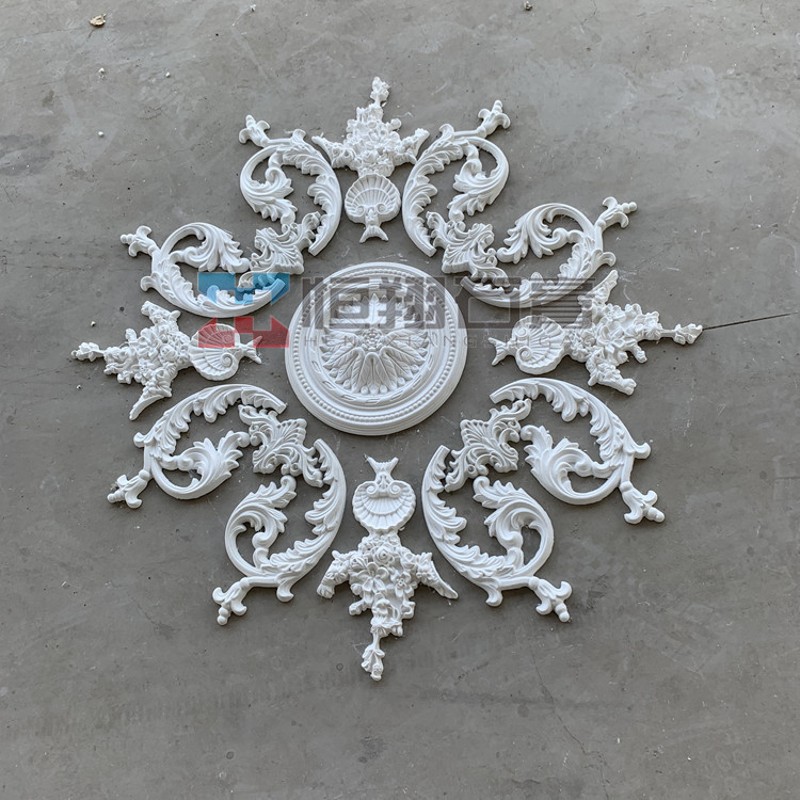 法式灯盘欧式灯池石膏线条天花板装饰造型仿PU石膏角花雕花定制