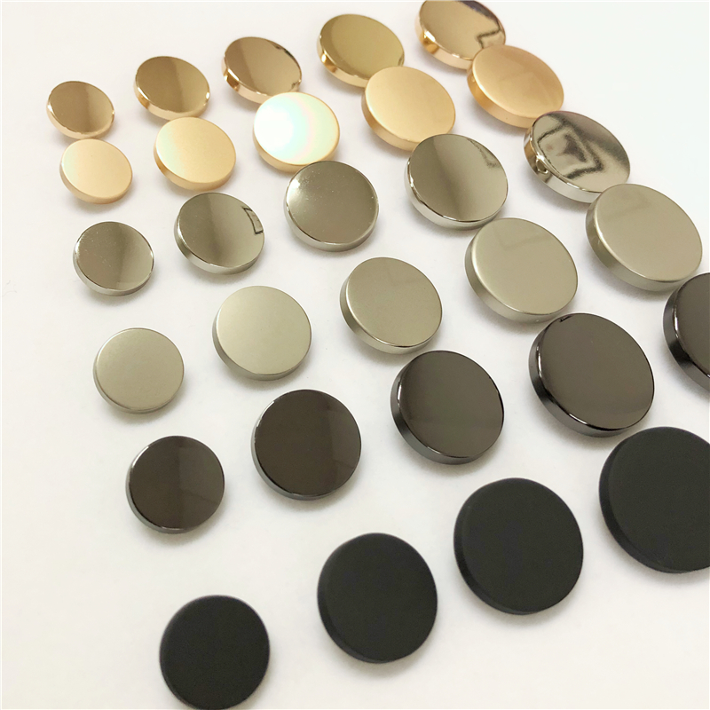 金属平面纽扣 镜面手缝钮扣 男女衣服外套扣子女装大衣雾金色钮扣