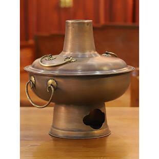 纯铜老式家用紫铜木碳铜火锅新绛州什锦火锅云南炊锅加厚商用暖锅