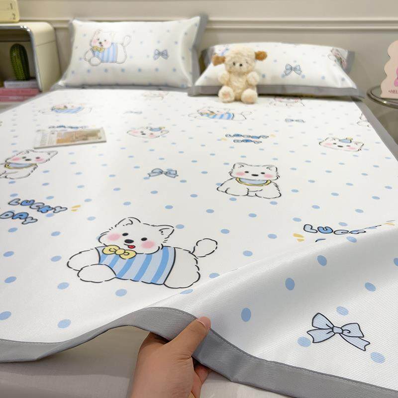 A类母婴级冰丝凉席三件套夏季2025新款可水洗学生宿舍空调软席子,床上用品,冰丝席,淘宝优惠券,粉丝福利购,淘宝优惠卷