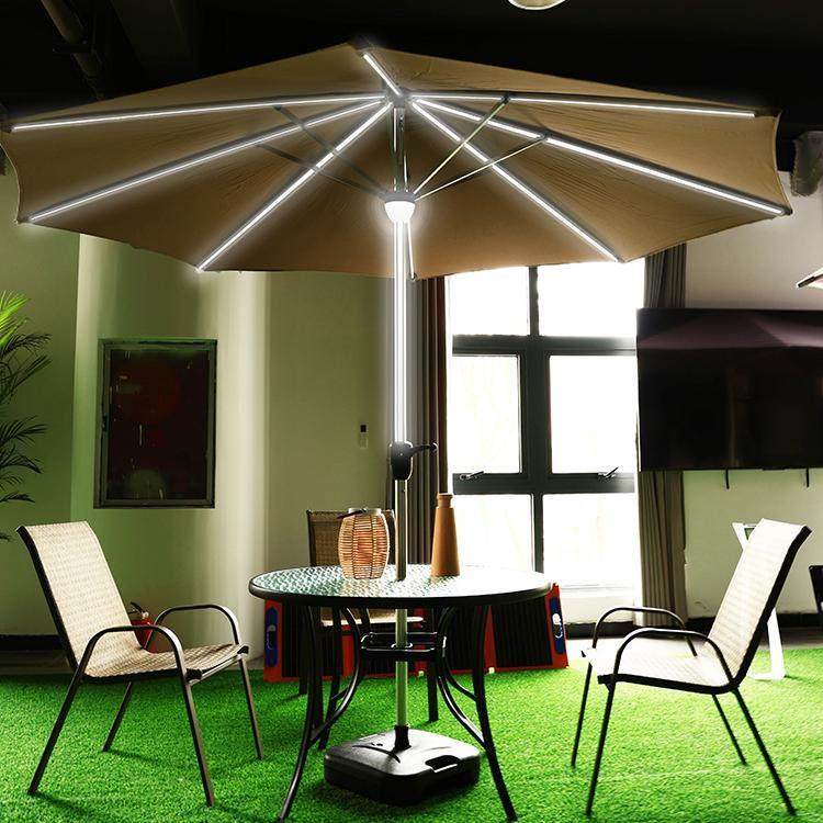 太阳能中柱伞户外庭院直杆伞带灯光天台遮阳伞阳台室外小院太阳伞,住宅家具,中柱伞,淘宝优惠券,粉丝福利购,淘宝优惠卷