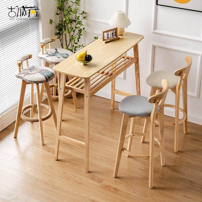 北欧实木靠墙双层长条吧台桌简约家用阳台客厅奶茶店酒吧桌椅组合,商业/办公家具,酒吧台,淘宝优惠券,粉丝福利购,淘宝优惠卷
