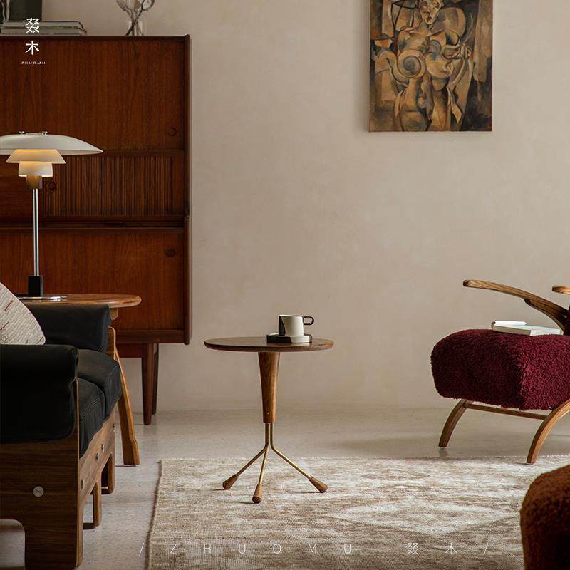 叕木|中古复刻/北欧复古风设计师沙发边几实木创意轻奢高级感角几