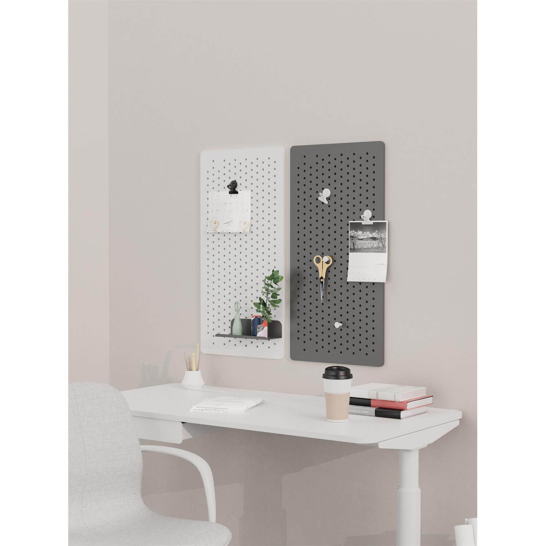 转角桌面电脑洞洞板墙上置物架免打孔厨房壁挂式挂板金属书桌配件