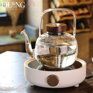 台湾宜龙电陶炉茶炉烧水壶感温耐热提梁玻璃泡茶蒸煮茶器家用套装