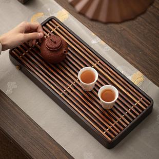 家用实木茶盘茶台鸡翅木简约茶托盘小号办公室桌功夫茶具干泡茶盘