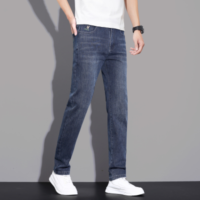 新款男修身直筒弹力牛仔裤