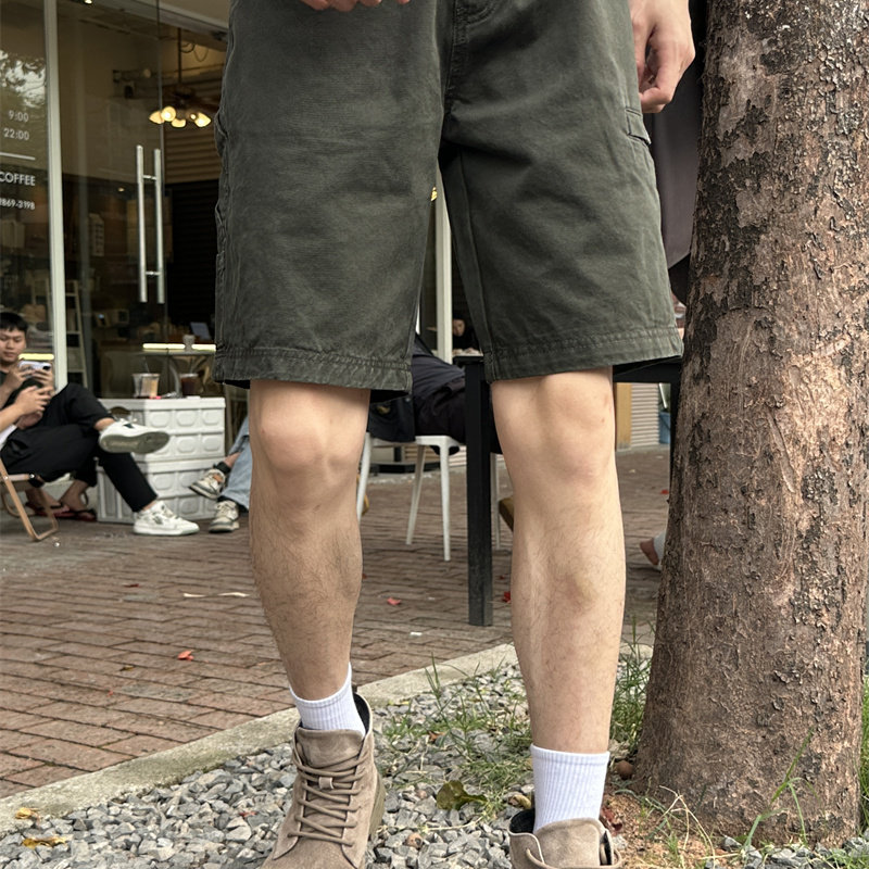 休闲短裤五分中裤工装牛仔短裤男潮牌宽松直筒五分裤男士中裤子