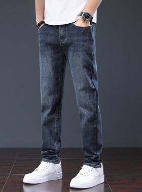 广州新塘秋冬2025百搭男士蓝色牛仔裤宽松直筒长裤商务休闲百搭裤