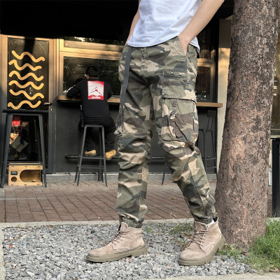 工装裤男潮牌复古拼接运动裤子
