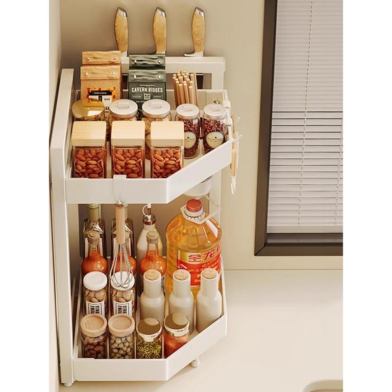 多功能调料品置物架多层收纳架台面墙角转角三角形厨房用品调料架