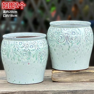 大号口径绿植陶瓷花盆家用陶土多肉盆景三角梅轻奢高级感特价