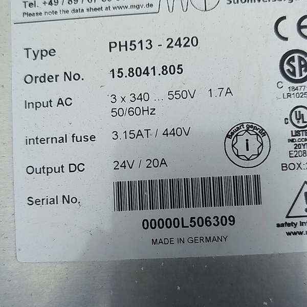 MGV电源 德国MGV PH513-2420电源 输入380