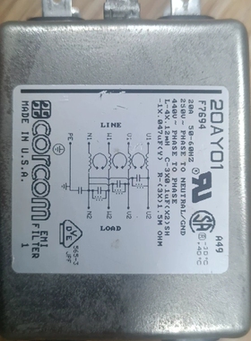 议价TE泰科corcom三相四线滤波器20AYO1 F7694抗