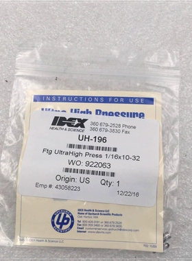 IDEX UH-196 Ftg UltraHigh Press 1/1610-32 WO:922063