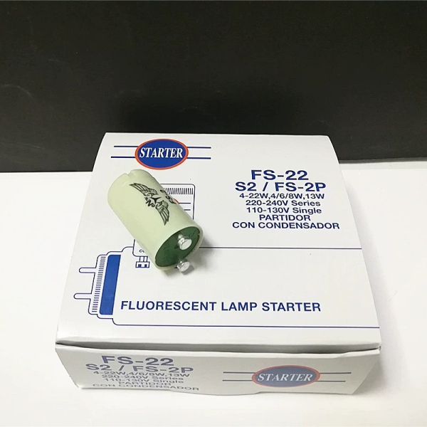 S2启辉器4-22W 4W6W8W13W日光灯启动器点炮灭蚊灯110V船用灯管