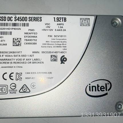 Intel/英特尔 S4500 1.9TB议价也可维修
