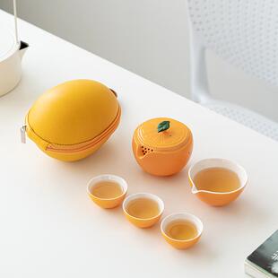 便携式 旅行茶具小套装 包快客杯一壶三杯户外泡茶壶茶杯车载用品