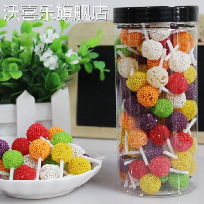 清嘴小麻子麻仔棒棒糖七彩珍珠棒果味软糖橡皮糖蛋糕装饰彩虹摆摊