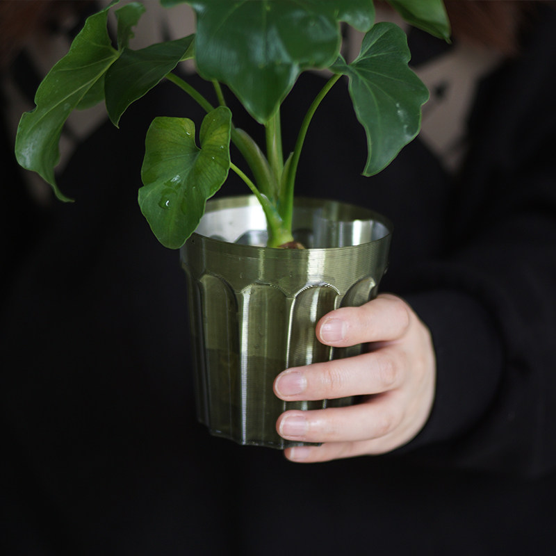 植角九十度|光栅花盆半透明水培套盆室内桌面花烛热植泰彩小花盆