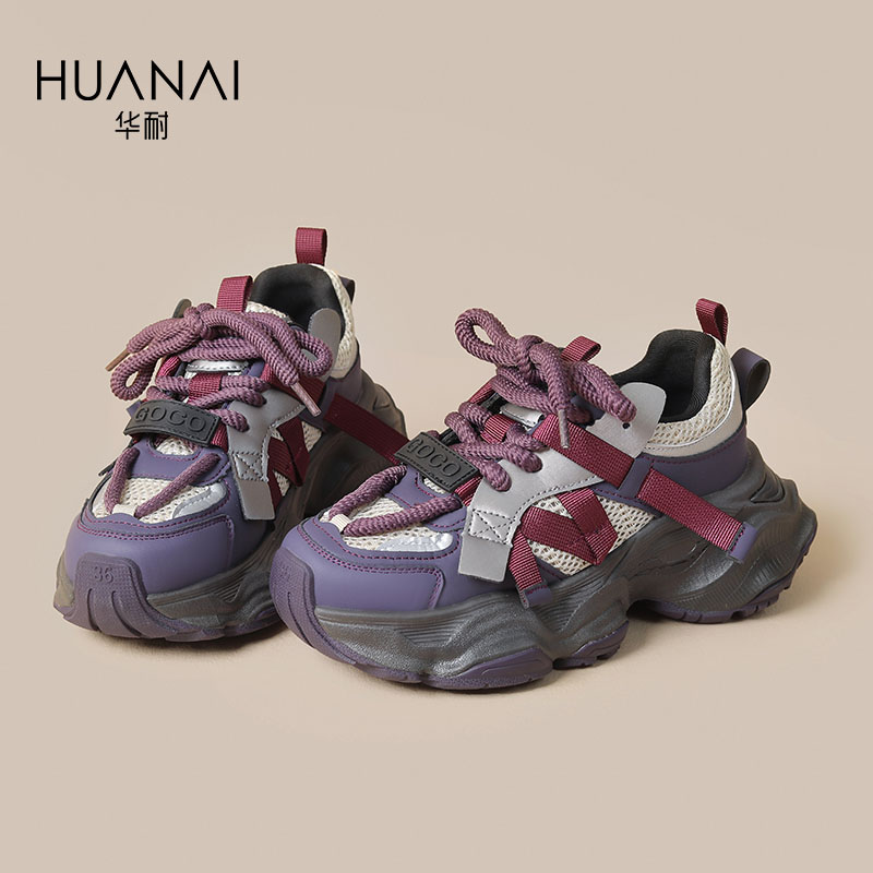 华耐厚底增高运动鞋老爹鞋