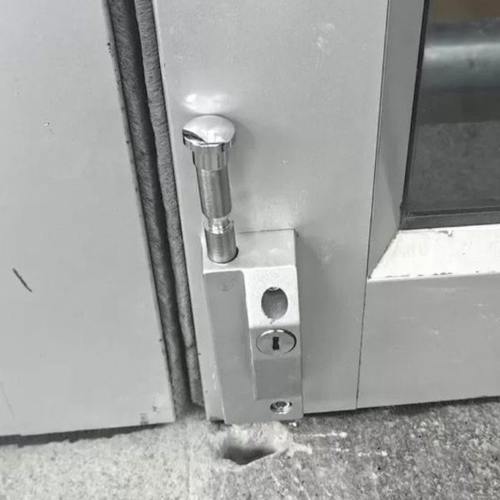 有框旋转门锁铝合金插销锁自动插销锁玻璃门锁落地插锁双门防盗