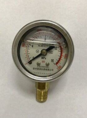 耐震压力表 YN-40I 0-16mpa 2300psi 螺纹NPT1/8 直径41mm前47mm