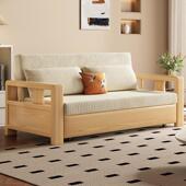 新中式 实木沙发床小户型客厅储物坐卧两用多功能可折叠可伸缩收纳