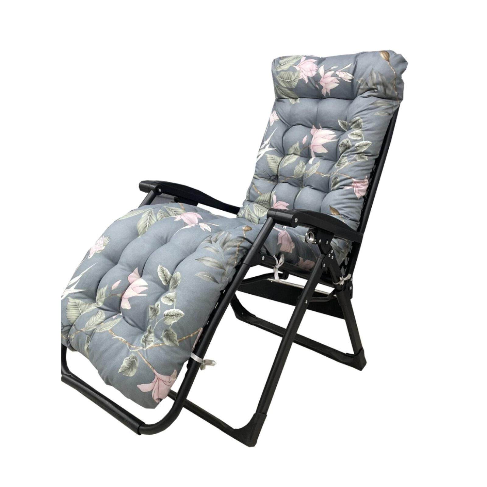 秋冬季印花套头躺椅垫折叠椅垫办公室午睡竹椅摇椅垫加厚一体坐垫