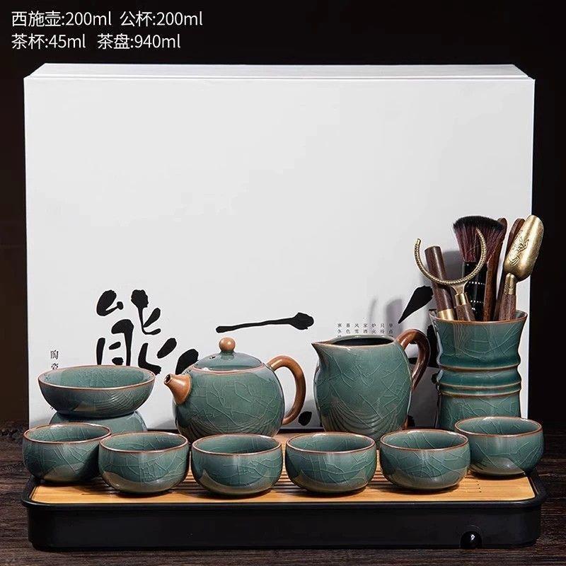 新款哥窑茶具套装家用轻奢高档泡茶专用一整套功夫茶壶喝茶杯