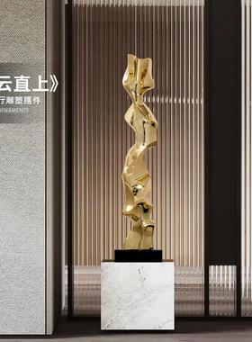 酒店大堂摆件现代大厅客厅玄关抽象电镀创意样板房落地雕塑工艺品