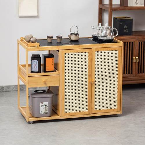 泡茶茶水柜几轮家用茶台带阳台移动茶桌功夫茶具套装一体烧水茶车