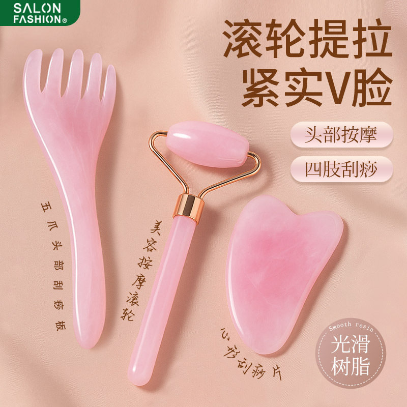 树脂拨筋棒脸面部专用按摩梳五爪梳子刮痧棒美容经络梳按摩器刮脸