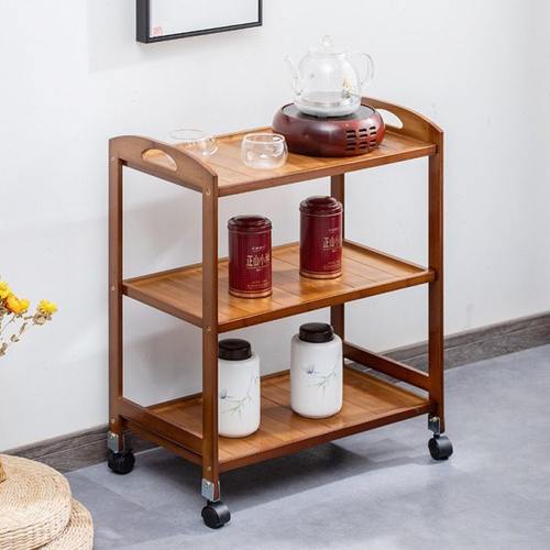 火锅菜架子厨房火锅店专用茶台置物架子可移动家用小茶车推车餐车