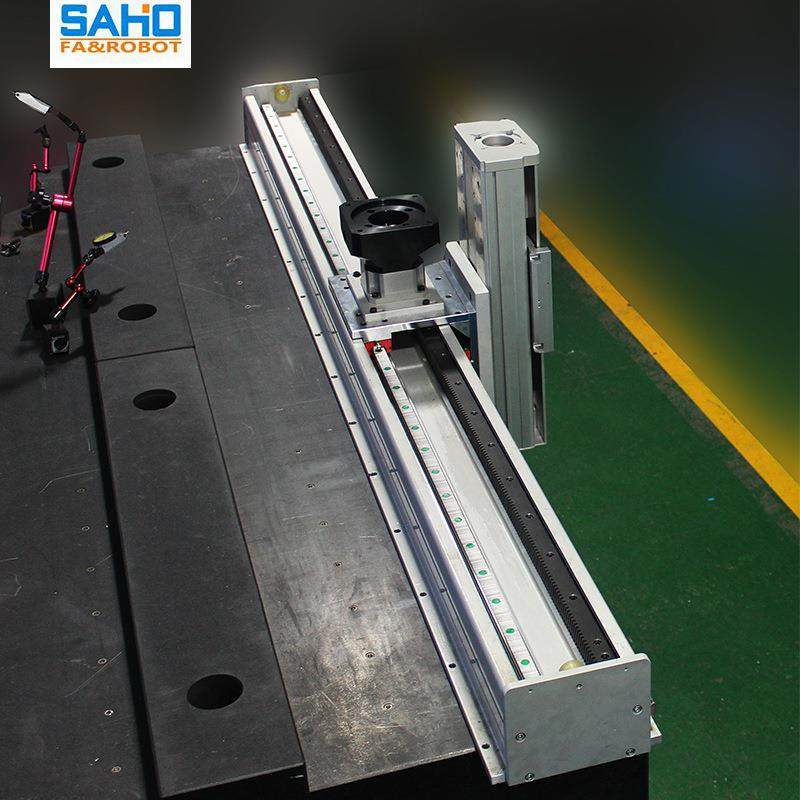 100宽垂直运动高刚性齿条铝型材单轴模组伺服直线齿轮齿带滑台